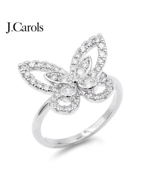 Stunning Cubic Zirconia Engagement Butterfly Rings - Gold & Rhodium