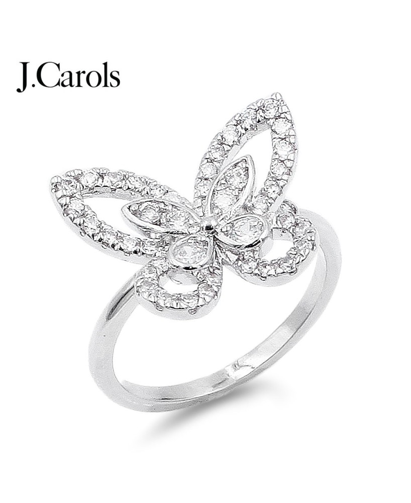 Stunning Cubic Zirconia Engagement Butterfly Rings - Gold & Rhodium