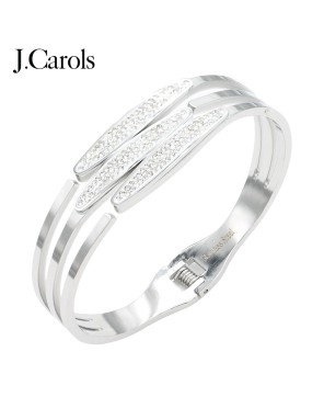 Stainless Steel Hinged Bangle Bracelets - Classic Elegance