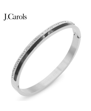 Stainless Steel Hinged Bangle Bracelets - Timeless Elegance