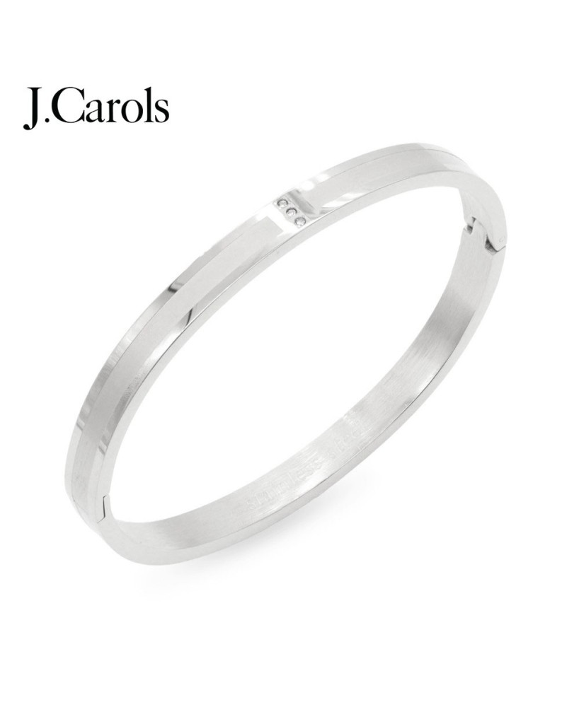 Stainless Steel Cubic Zirconia Bangle Bracelets