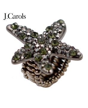 Clear Rhinestones Starfish Stretch Ring | Zinc Alloy Jewelry