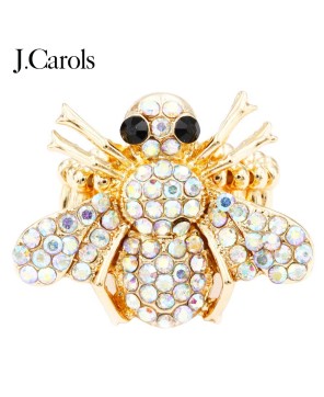 Honey Bee Crystal Stretch Rings | Zinc Alloy Fashion Jewelry