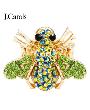 Honey Bee Crystal Stretch Rings | Zinc Alloy Fashion Jewelry