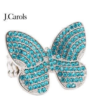 Crystal Stone Butterfly Stretch Rings | Zinc Alloy Fashion Jewelry