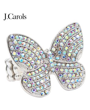 Crystal Stone Butterfly Stretch Rings | Zinc Alloy Fashion Jewelry