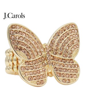 Crystal Stone Butterfly Stretch Rings | Zinc Alloy Fashion Jewelry