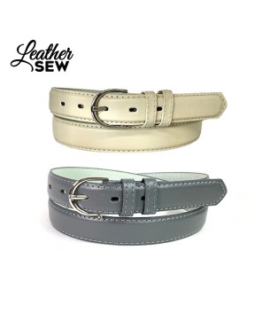 Double Loop Women's Belt with Polished Silver Buckle