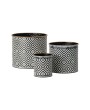 Stylish Geometric Planter Set - Modern Black & White Décor (Set of 3)