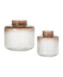 Handcrafted Brown & Clear Ombre Glass Vase Set