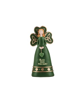 Irish Blessing Green Angel Resin Statue - Celtic Decor