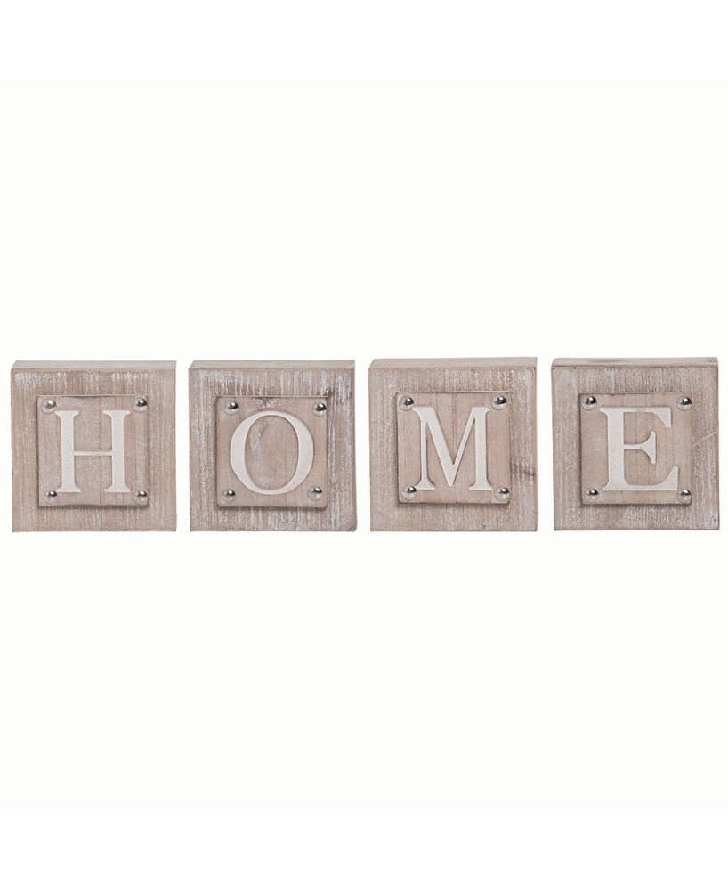 Rustic Wooden Letter Blocks Set - Home Decor Accent