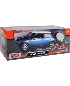 Mini Cooper - Blue 1:18 Scale Diecast Model Car