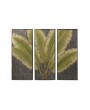 Botanical Tryptic Decor - Green Leaves Metal Wall Art