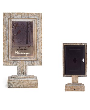 Winter Blessings LED Mirror | Resin Rechargeable Battery Operated