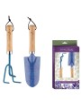 Big Blue Garden Tool Set - Metal & Wood