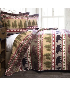 Bear Stripe Quilt Set - Cozy and Stylish Bedding for All Sizes