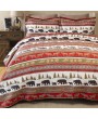 Cozy Cabin & Lodge Stripe Quilt Set - Twin, Queen, King Sizes