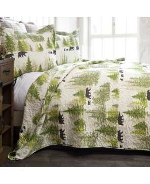 Rustic Pine Wilderness Quilt Set - Premium Bedding Collection