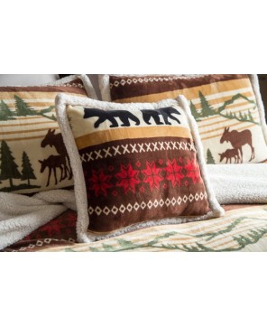 Cozy Hinterland Plush Sherpa Pillow