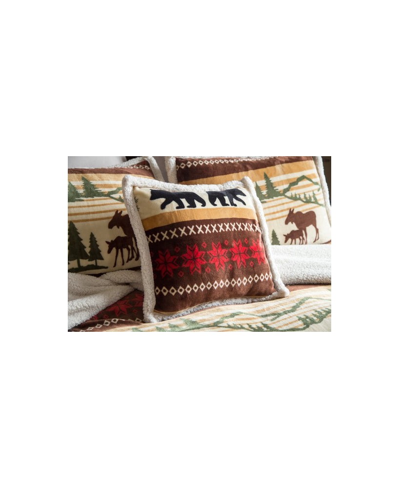 Cozy Hinterland Plush Sherpa Pillow