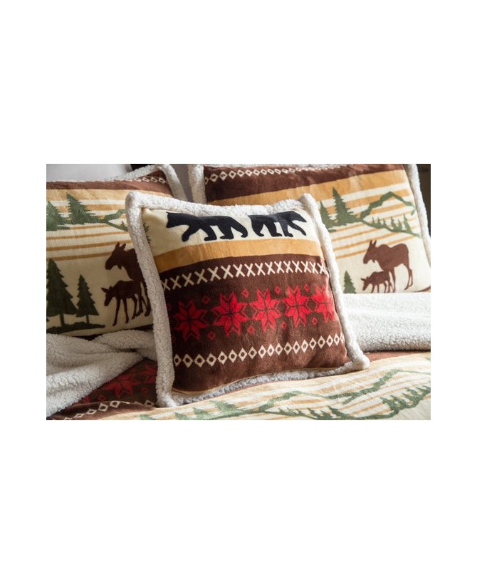 Cozy Hinterland Plush Sherpa Pillow