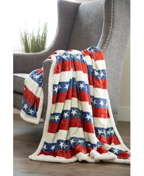 Cozy Americana Plush Sherpa Throw - Super Soft & Warm | Carstens