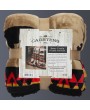 Bear Trails with Black Sherpa Plush Throw - Cozy and Stylish Comfort