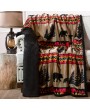 Bear Trails with Black Sherpa Plush Throw - Cozy and Stylish Comfort