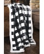 Black & White Lumberjack Plaid Plush Sherpa Throw - Cozy Home Decor