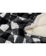 Black & White Lumberjack Plaid Plush Sherpa Throw - Cozy Home Decor