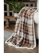 Gray & Chestnut Plaid Sherpa Throw - Cozy Home Decor