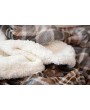 Gray & Chestnut Plaid Sherpa Throw - Cozy Home Decor