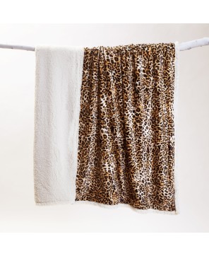 Leopard Plush Sherpa Throw - Luxurious Home Decor