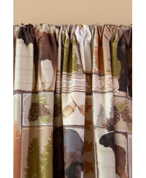 Cozy Vintage Lodge Curtain Panels - Rustic Charm Set of 2 with Tieback