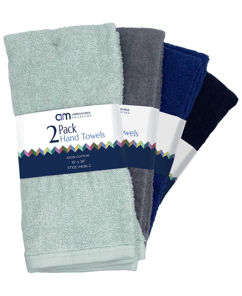 Soft Hand Towels 2 Pack | 100% Cotton, Assorted Colors