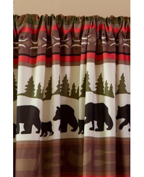 Rustic Cabin Stripe Curtain Panels - Set of 2 with Tiebacks