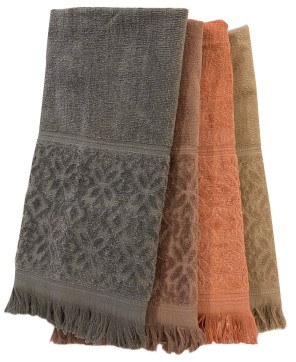 Fringe Hand Towels| Jacquard Design