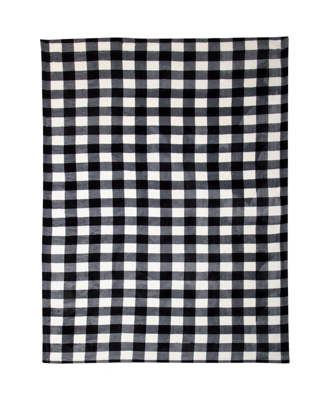 Black & White Plush Curtain Panels - Set of 2