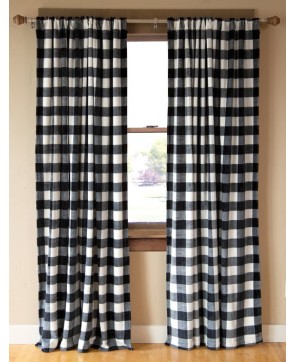 Black & White Plush Curtain Panels - Set of 2