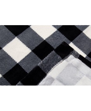 Black & White Plush Curtain Panels - Set of 2