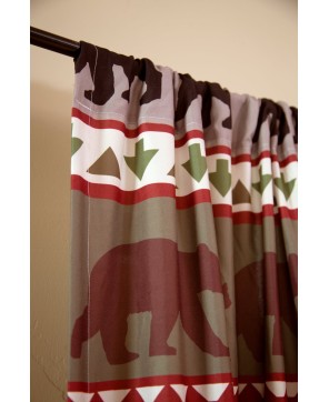 Bear Stripe Curtain Panels - Set of 2 with Tiebacks | Home Décor