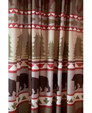 Bear Stripe Curtain Panels - Set of 2 with Tiebacks | Home Décor