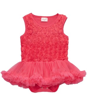 Hot Pink Rose Bodysuit with Tutu - Stylish Baby Outfit