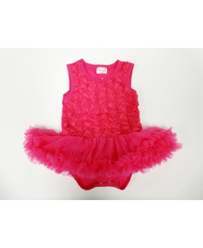 Hot Pink Rose Bodysuit with Tutu - Stylish Baby Outfit