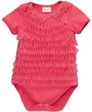 Hot Pink Chiffon Ruffle Bodysuit - Baby Girl's Stylish Comfort