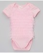 Pink Chiffon Ruffle Bodysuit for Baby Girls | Soft & Elegant