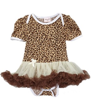 Leopard Bodysuit with Attached Tutu for Baby Girls