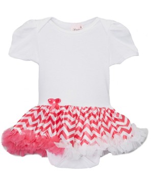 White Bodysuit with Hot Pink Chevron Tutu - Baby Girl Fashion