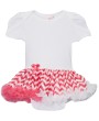 White Bodysuit with Hot Pink Chevron Tutu - Baby Girl Fashion